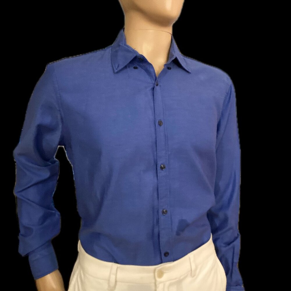 Blue Collared Shirt Zara Man Slim Fit USA XL/ Mex. 44